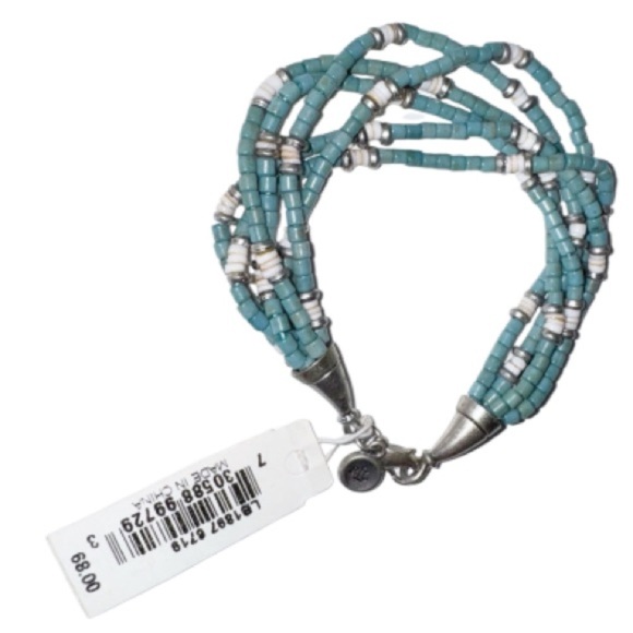 NWT Lauren Ralph Lauren Beaded Turquoise Bracelet Multi Strand - Picture 5 of 6
